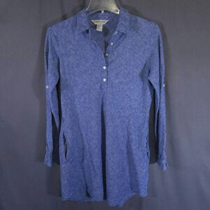 Freedom Trail by Kyodan‎ Shift Dress Roll Tab Sleeve Linen Cotton Blend Size L